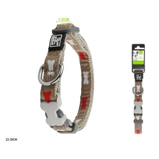 Nastavitelný nylonový obojek Kost Nunbell - béžový XS/S