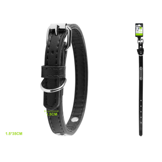 Kožený obojek pro psy Elegant Nunbell - černý XS/S