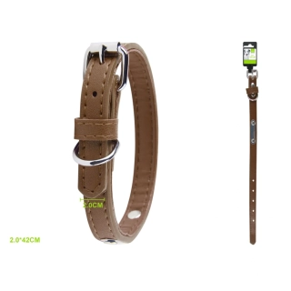 Kožený obojek pro psy Elegant Nunbell - hnědý M
