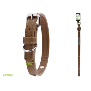 Kožený obojek pro psy Elegant Nunbell - hnědý L/XL