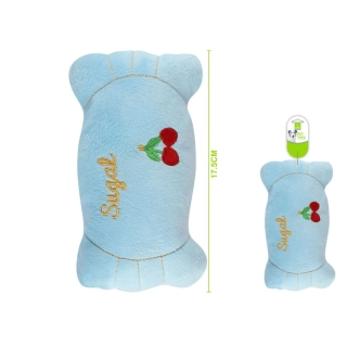 Plyšová pískací i šustící hračka pro psy Nunbell - modrý polštářek