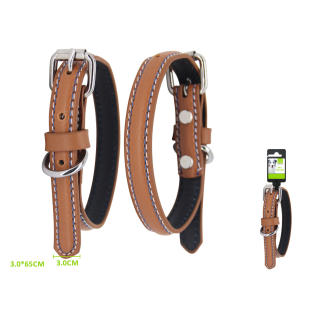 Kožený obojek pro psy Profi Nunbell - hnědý XL