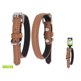 Kožený obojek pro psy Profi Nunbell - hnědý