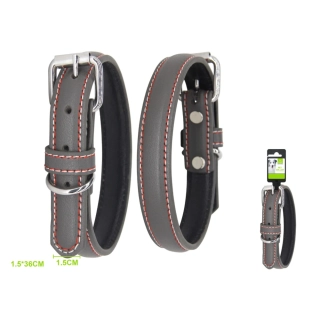 Kožený obojek pro psy Profi Nunbell - šedý