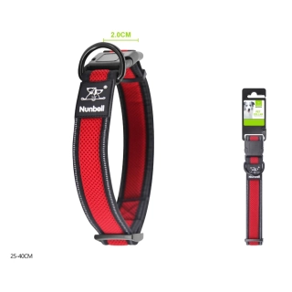 Prodyšný nylonový obojek pro psy Comfort Nunbell - červený S