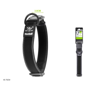 Prodyšný nylonový obojek pro psy Comfort Nunbell - černý XL
