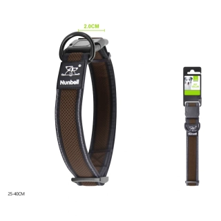 Prodyšný nylonový obojek pro psy Comfort Nunbell - hnědý