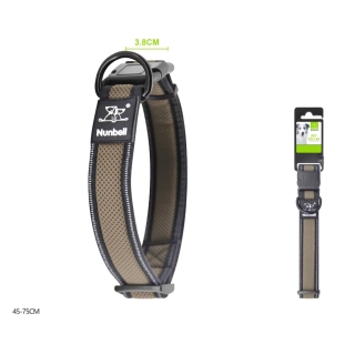 Prodyšný nylonový obojek pro psy Comfort Nunbell - světle hnědý XL