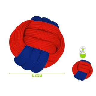Provazový míček pro psy Nunbell - červeno-modrý - malý