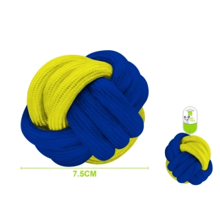 Provazový míček pro psy Nunbell - modro-žlutý - velký