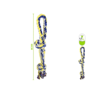 Odolné provazové přetahovadlo pro psy Nunbell - modro-žluté - velké