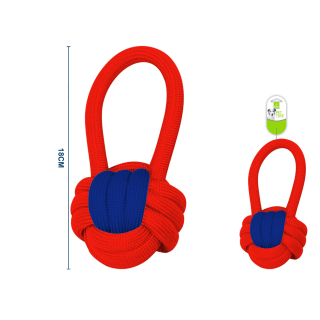 Provazová přetahovací hračka pro psy Nunbell - červeno-modrá - malá