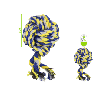 Provazový míček pro psy Nunbell - modro-žlutý - velký