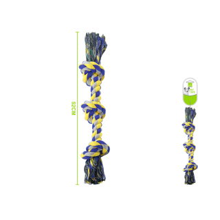 Provazová hračka pro psy Maxi Nunbell - modro-žlutá - malá