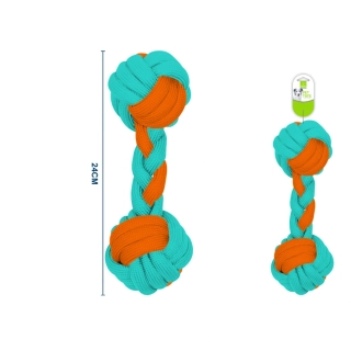 Provazová hračka činka Nunbell - tyrkysovo-oranžová velká