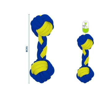 Provazová hračka činka Nunbell - modro-žlutá - malá