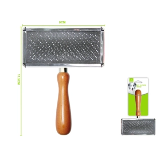 Dřevěný kartáč na srst pro psy a kočky Nunbell