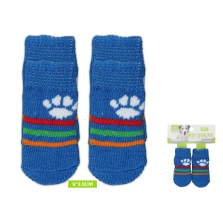 Protiskluzové ponožky 2 páry tlapka Nunbell - modré L