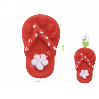 Gumová pískací hračka pro psy Nunbell – Žabky (červená)