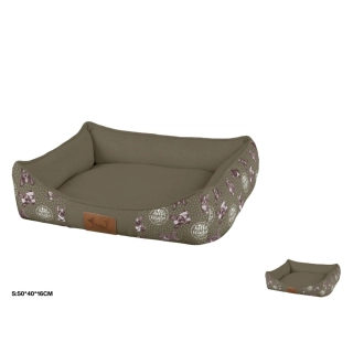 Pelíšek pro psy s motivem psů Nunbell - zelený S