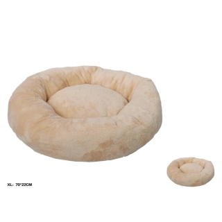 Kulatý pelíšek pro psy plyš Nunbell - béžový
