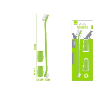 Sada kartáčků na zuby pro psy Nunbell - 3 ks zelená