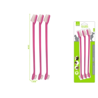 Oboustranné kartáčky na zuby Nunbell - 3 ks růžové