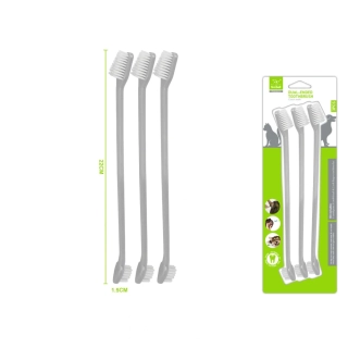 Oboustranné kartáčky na zuby Nunbell - 3 ks šedé