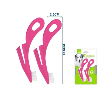 Ergonomické kartáčky na zuby Nunbell - 2 ks růžové