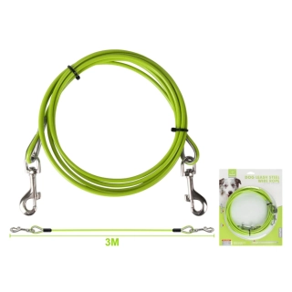 Ocelové lanko pro psy uvazovací Nunbell - zelené