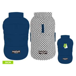 Bunda pro pejsky Nunbell 2v1 - modrá / bílo-černá