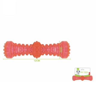 Gumová pískací hračka pro psy Nunbell – Dentální činka červená