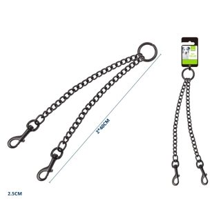 Rozbočovací vodítko pro dva psy Nunbell - černé malé