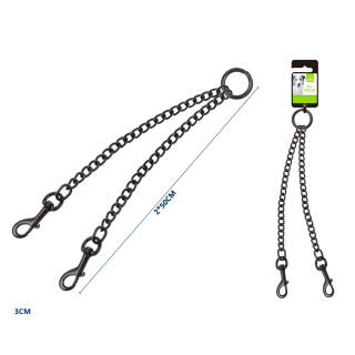 Rozbočovací vodítko pro dva psy Nunbell - černé velké