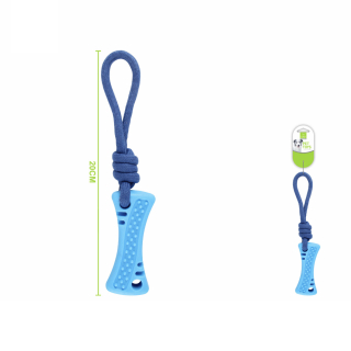 Gumová hračka pro psy Nunbell – Přetahovadlo s lanem (modrá)