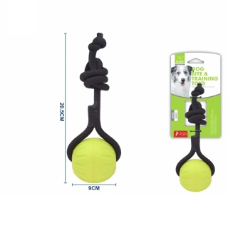 Gumová hračka pro psy Nunbell – míček s lanem