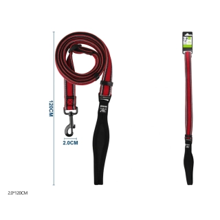 Nylonové vodítko pro psy s ergonomickou rukojetí Nunbell - červené