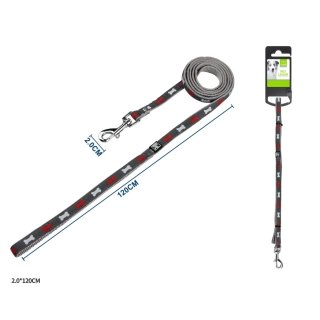 Vodítko pro psy Kost Nunbell - šedé 120 cm L