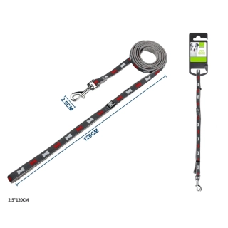 Vodítko pro psy Kost Nunbell - šedé 120 cm XL