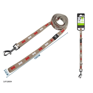 Vodítko pro psy Kost Nunbell - béžové 120 cm L