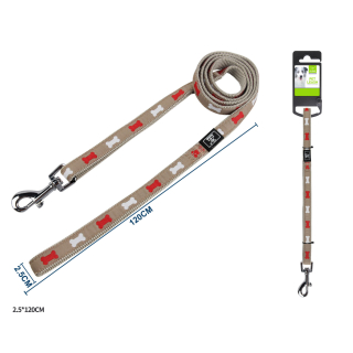 Vodítko pro psy Kost Nunbell - béžové 120 cm XL