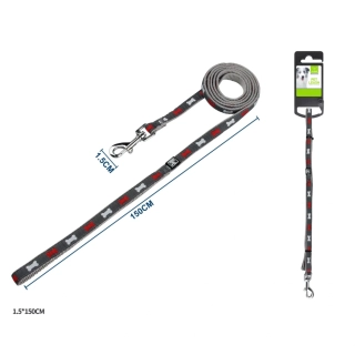 Vodítko pro psy Kost Nunbell - šedé 150 cm M