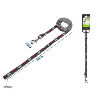 Vodítko pro psy Kost Nunbell - šedé 150 cm L