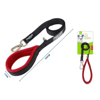 Vodítko pro psy s ergonomickou rukojetí Profi Nunbell - červené