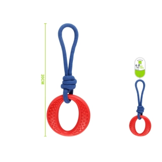 Gumová hračka pro psy Nunbell – Přetahovadlo s lanem kroužek