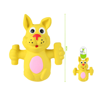 Gumová pískací hračka pro psy Nunbell – zajíc (žlutá)