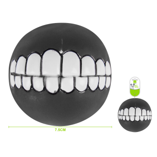 Gumový pískací míček pro psy Nunbell – smile (černá)