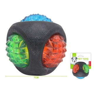 Gumový interaktivní míček pro psy Nunbell – černý s barevnými prvky