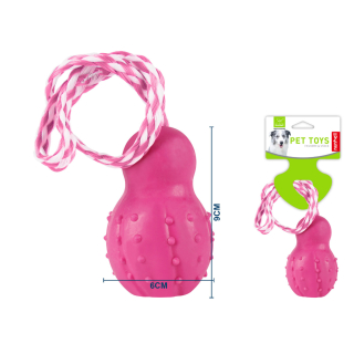 Gumová hračka s lanem pro psy Nunbell – (růžová)
