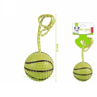 Gumová hračka pro psy Nunbell – basketbalový míč s lanem